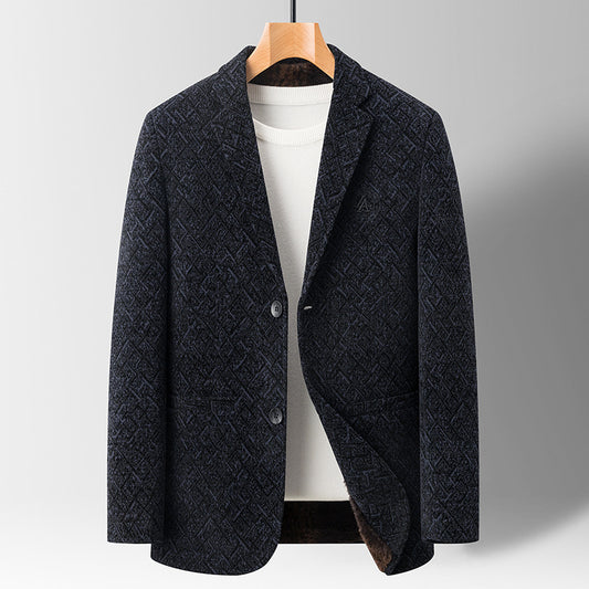 Chenille Casual Simple Suit Jacket For Men